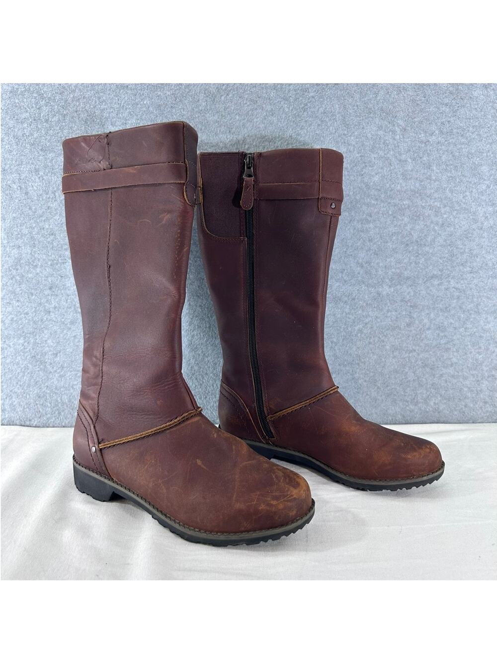 Eddie Bauer Women's sz 6.5 Trace Boots Zip Up Riding Style Waterproof Leather